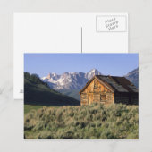 丸太小屋と鋸歯山脈 ポストカード (正面/裏面)