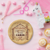 丸太小屋のパーソナライズな一流のフェイクな木製のヴィンテージ ペーパープレート (パーティー)