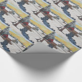 丸太小屋の屋根付橋 ラッピングペーパー (角)