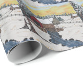 丸太小屋の屋根付橋 ラッピングペーパー (ロールコーナー)