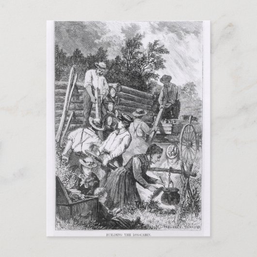 丸太小屋を造ること ポストカード (正面)