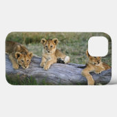 丸太、ヒョウ属レオ、マサイ語マラ、2のライオンの子 Case-Mate iPhoneケース (裏面 (横))