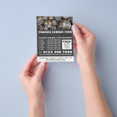 丸太、木材・木材・木材置場広告の山 チラシ (手)