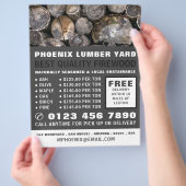 丸太、木材・木材・木材置場広告の山 チラシ (手)