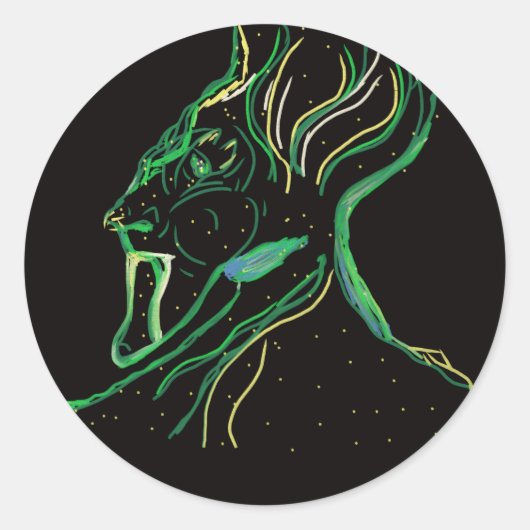 丸威厳のある星座 ラウンドシール (正面)