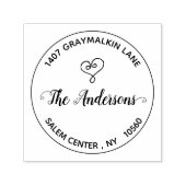 丸手書きハートカスタム差出人住所 セルフインキングスタンプ (デザイン)