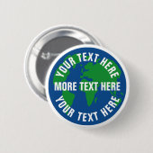 丸救惑星地球のカスタムピンバックボタン 缶バッジ (正面&裏面)