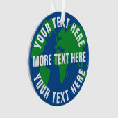 丸救惑星地球世界地図アクリル オーナメント (正面)