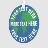 丸救惑星地球世界地図アクリル オーナメント (正面)