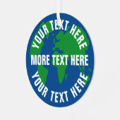 丸救星地球世界地図カスタム メタルオーナメント (正面左)