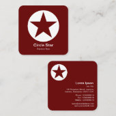 丸星 – 濃い赤茶色の上に白 スクエア名刺 (正面/裏面)