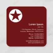 丸星 – 濃い赤茶色の上に白 スクエア名刺 (裏面)