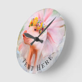 丸時計のドレスを着たpurty pig ラウンド壁時計 (傾斜)