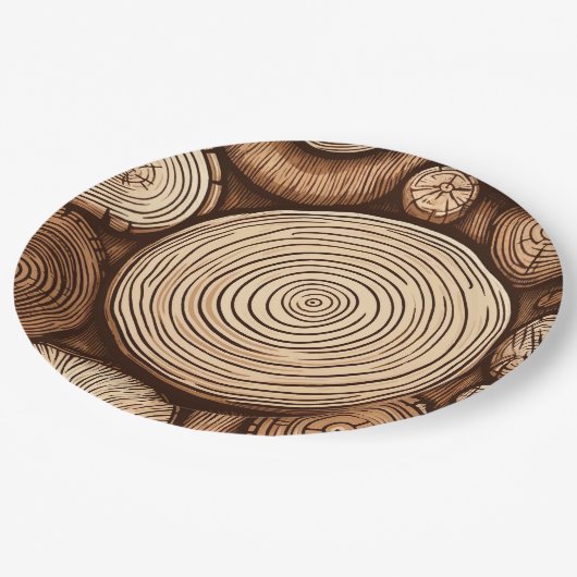 丸木の丸木木木林 ペーパープレート (アングル)