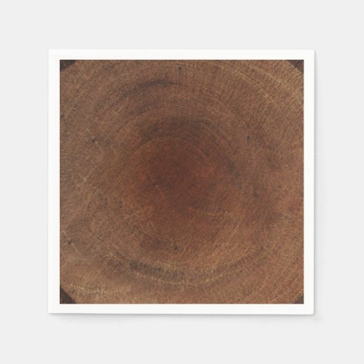 丸木の木の幹の樹皮素朴自然ナチュラル スタンダードカクテルナプキン (正面)