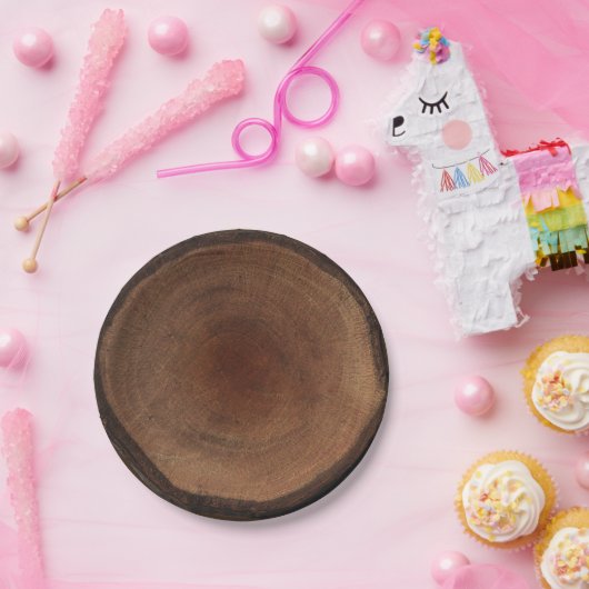 丸木の木の幹の樹皮素朴自然ナチュラル ペーパープレート (パーティー)