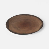 丸木の木の幹の樹皮素朴自然ナチュラル ペーパープレート (アングル)