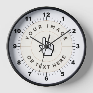 丸木枠ウォールクロック10インチ – (イメージ/文字を追加) 壁時計
