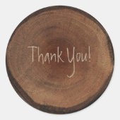 丸木樹幹バーク素朴結婚式の引き出物 ラウンドシール (正面)