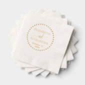 丸枠新婦点々のある名の名前の日結婚付 箔ナプキン (インサイチュ (積み重ね))