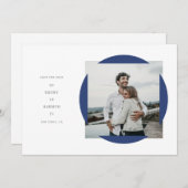 丸枠日付カードを保存 招待状 (正面/裏面)