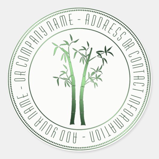 丸枠緑の竹 ラウンドシール (正面)