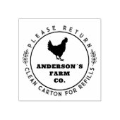 丸植物卵素朴戻りカートンファーム ラバースタンプ (インプリント)