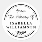 丸植物図書室蔵書票 ラウンドシール (正面)