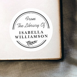 丸植物図書室蔵書票 ラウンドシール