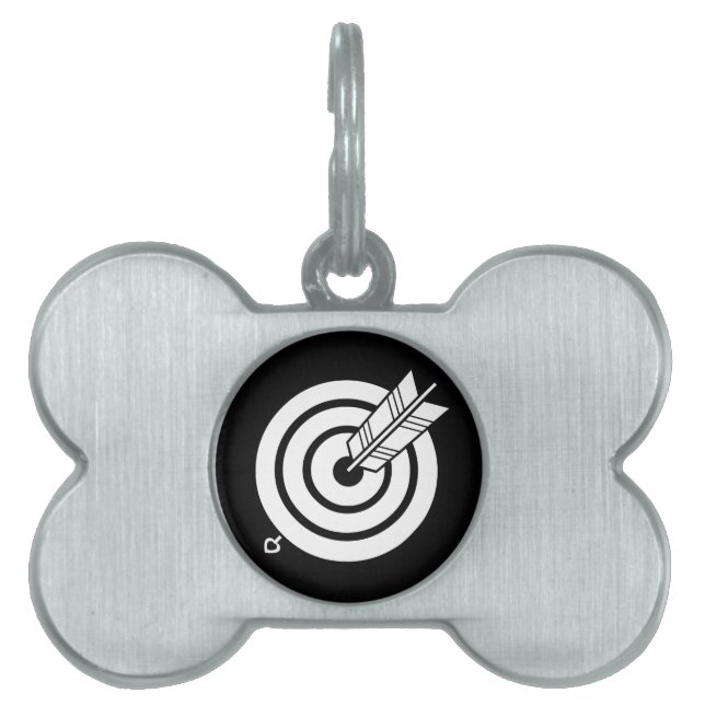 丸的に当たり矢 ペットネームタグ (正面)