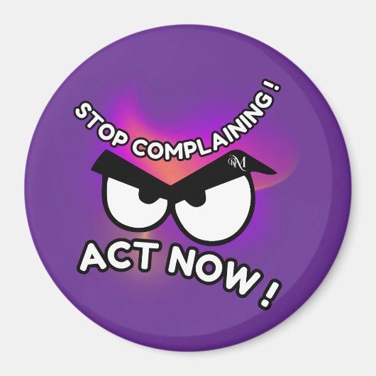 丸磁石：今すぐ動く（紫） マグネット (正面)