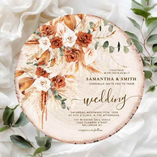 丸素朴木カットグレイン結婚ズ 招待状