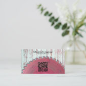 丸素朴鋸木工師QRコード 名刺 (スタンド正面)