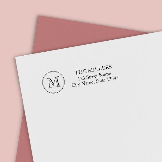 丸縁どモノグラムのファミリ名アドレス セルフインキングスタンプ