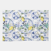 丸華美スペインの瓦地中海のレモン キッチンタオル (横)