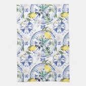 丸華美スペインの瓦地中海のレモン キッチンタオル (縦)