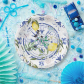 丸華美スペインの瓦地中海のレモン ペーパープレート (パーティー)