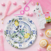 丸華美スペインの瓦地中海のレモン ペーパープレート (パーティー)