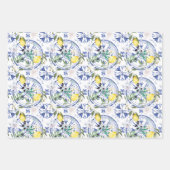 丸華美スペインの瓦地中海のレモン ラッピングペーパーシート (正面2)