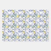 丸華美スペインの瓦地中海のレモン ラッピングペーパーシート (正面)