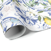 丸華美スペインの瓦地中海のレモン ラッピングペーパー (ロールコーナー)