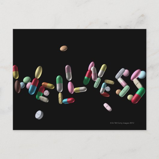 丸薬を使用した書WELLNESS ポストカード (正面)