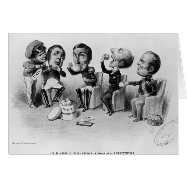 丸薬を飲み込むForced絶対王 (正面横)