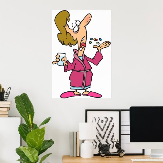 丸薬を飲む人 ポスター