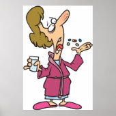 丸薬を飲む人 ポスター (正面)