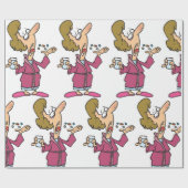 丸薬を飲む人 ラッピングペーパー (フラット)