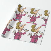 丸薬を飲む人 ラッピングペーパー (アンロールド)