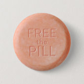 丸薬ボタンを放して下さい 缶バッジ (正面)