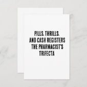 丸薬、スリル、レジ – 薬局 サンキューカード (正面/裏面)