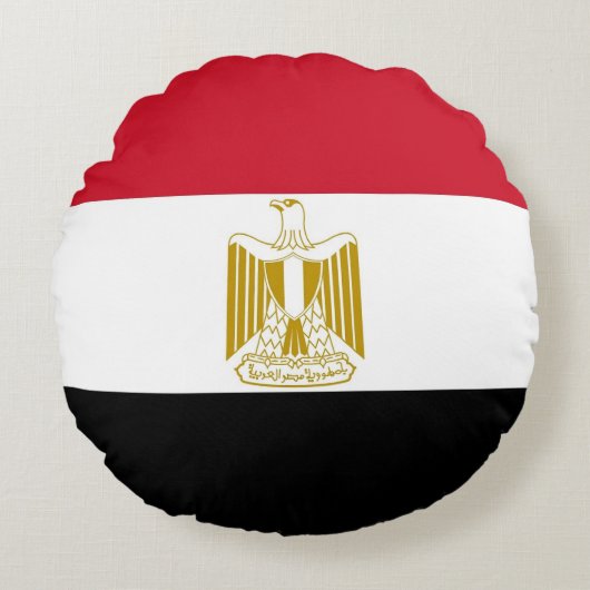 丸装飾用クッションとエジプト国旗 ラウンドクッション (正面)